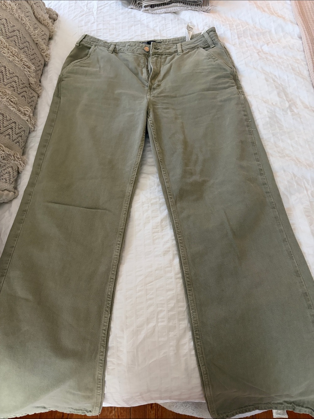 Zara Olive Green Corduroy Trousers